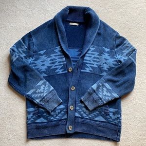 MARINE LAYER Bodaway Aztec Shawlneck Cardigan Navy